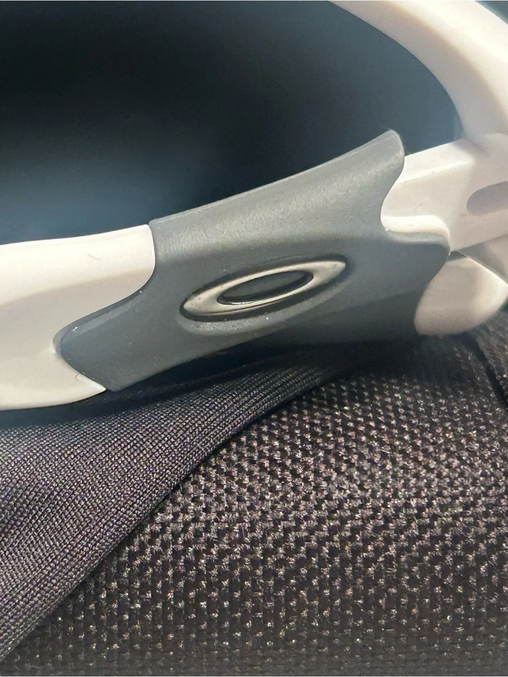 Oakley White/Grey Flak Mirror Polarized Sunglasses.